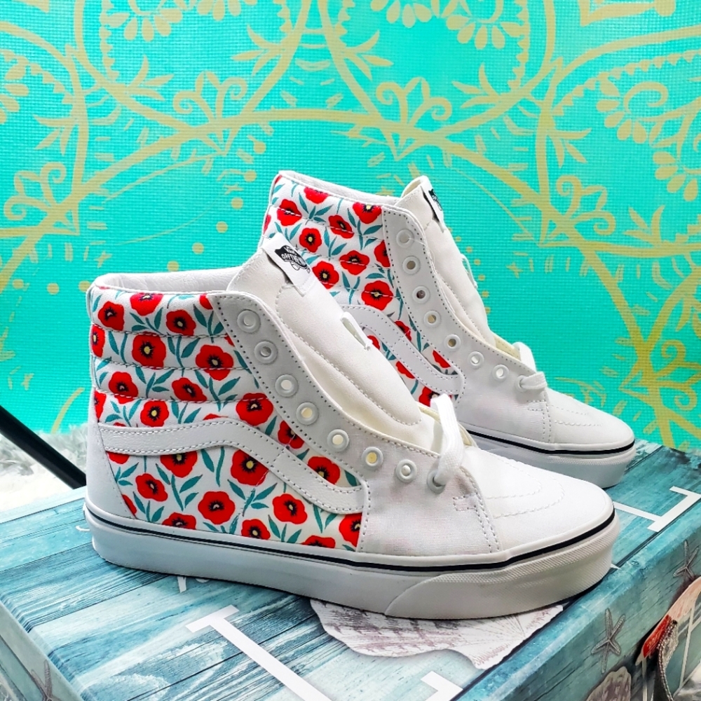 Vans sk8-HI Flowers 💐😍 (CL) - Picture 1 of 14
